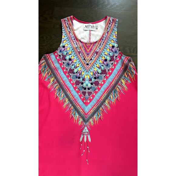 Xenia Boutique Pink Print Summer Dress Party‎ Beach sz  US 2 - Picture 3 of 3